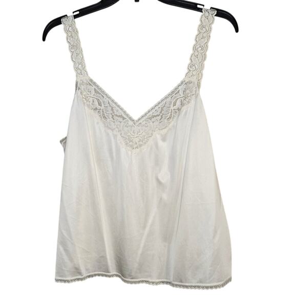 VANITY FAIR IVORY SLIP TOP WITH LACE TRIM SIZE 42/48 VINTAGE 0265 - Picture 1 of 8